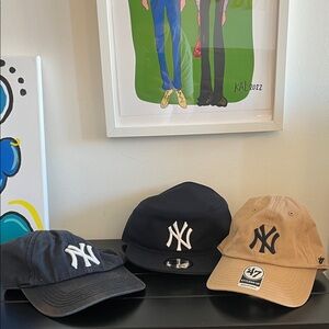 New York Yankees 3-Pack Cap Set in Black, Navy, and Tan